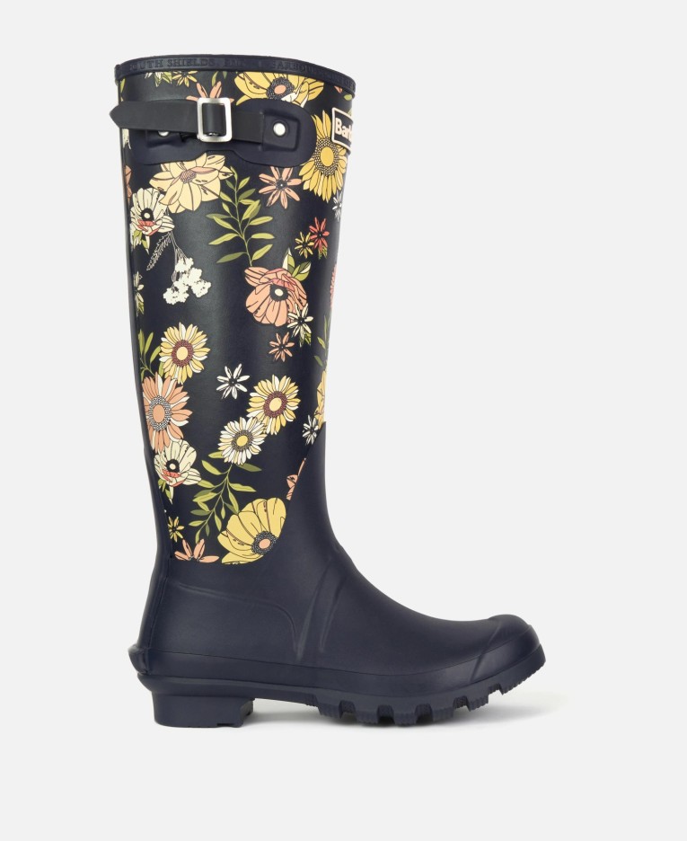 Barbour Barbour Bede Wellington Boots Navy Floral | Women Wellingtons